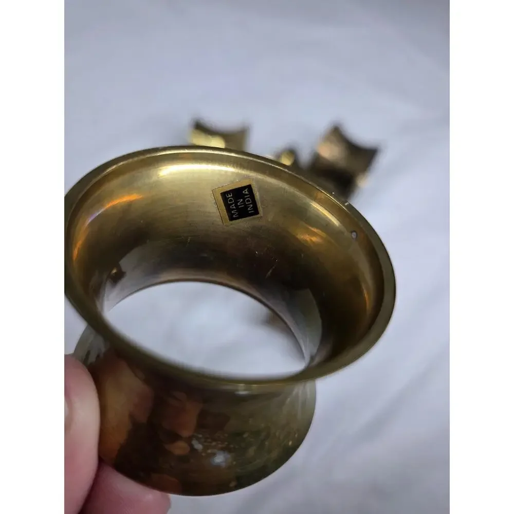 Vintage Hammered Brass Napkin Ring Holders 1.5